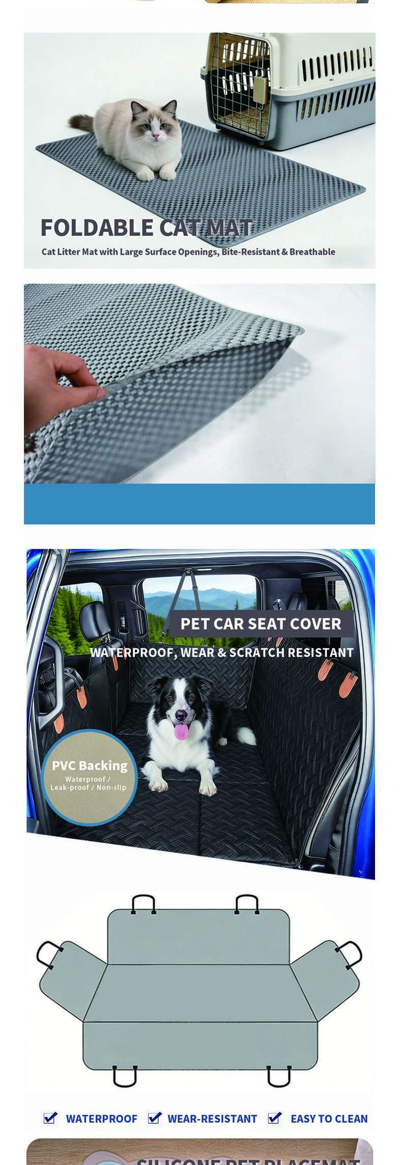 Pet bed and foldable mats